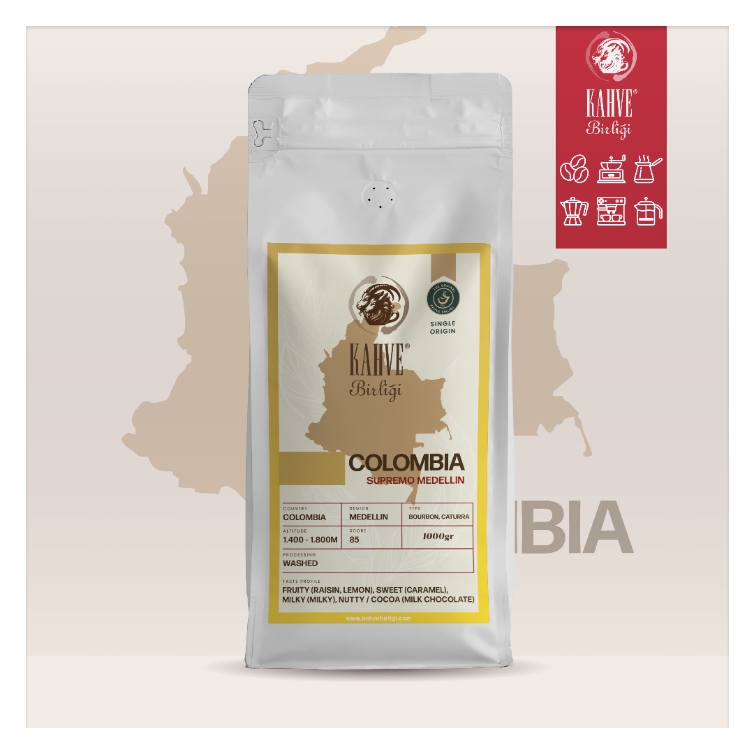 Colombia Supremo Medellin Kahvesi - Yumuşak ve Aromatik