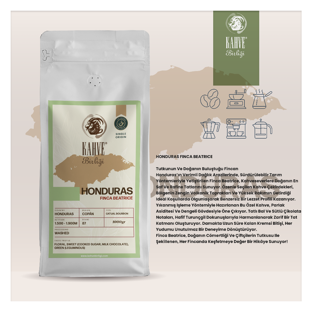 Honduras Finca Beatrice Kahvesi - Hafif Baharatlı ve Sütlü