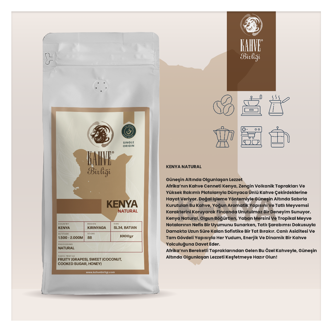 Kenya Natural Kahvesi - Kuru Üzüm ve Çikolata